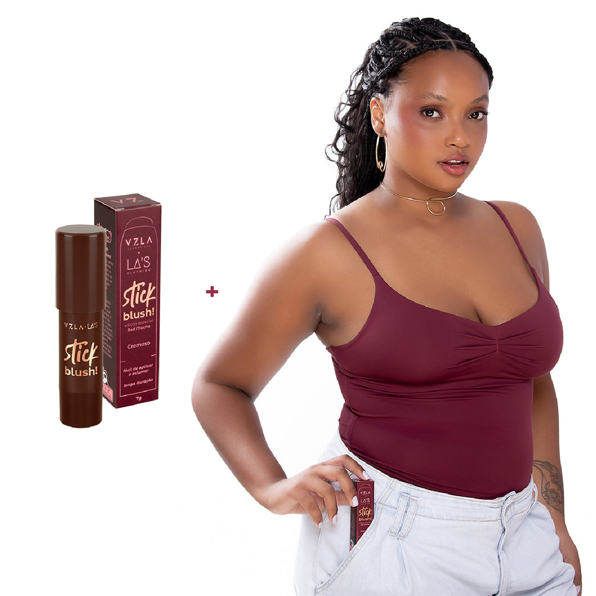 Combo Regata Mary + Blush Stick Red Mocha Vizzela + La's