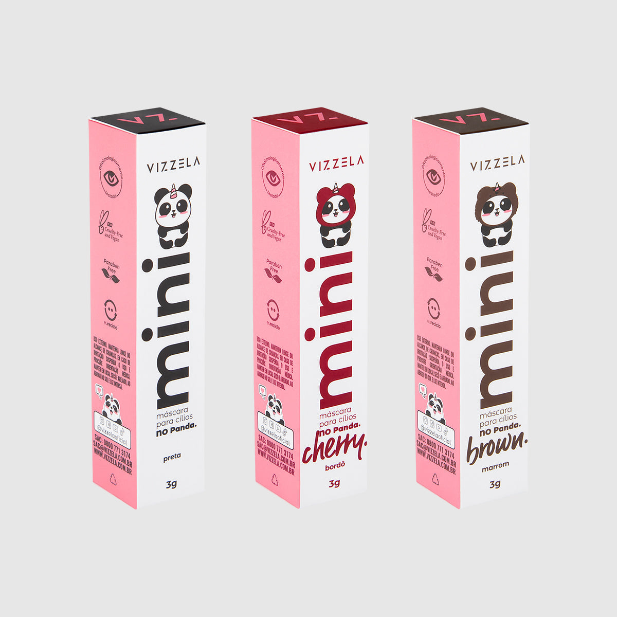Kit 3 Mini Máscaras - Vizzela